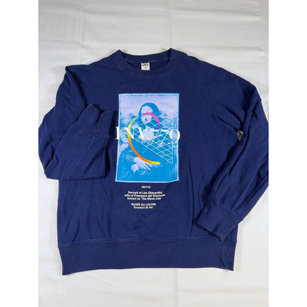 Uniqlo UT Musee du Louvre Peter Saville Mona Lisa Sweatshirt Navy Blue Mens M
